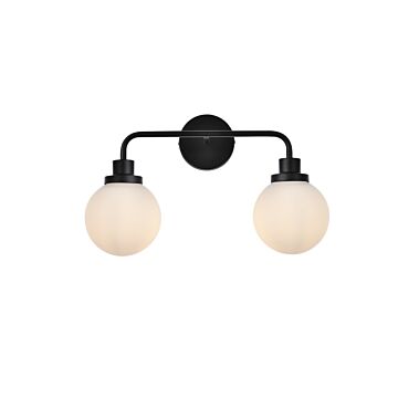 Hanson 2-Light Bathroom Vanity Light in Black