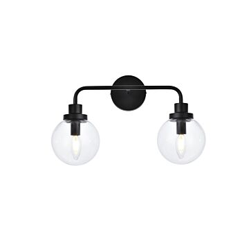 Hanson 2-Light Bathroom Vanity Light in Black