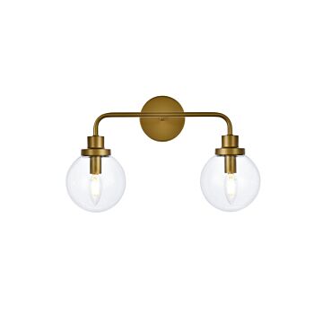 Hanson 2-Light Bathroom Vanity Light in Brass