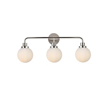 Hanson 3-Light Bathroom Vanity Light in Polished Nickel