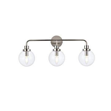 Hanson 3-Light Bathroom Vanity Light in Polished Nickel