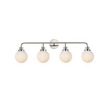 Hanson 4-Light Bathroom Vanity Light in Polished Nickel