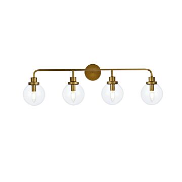 Hanson 4-Light Bathroom Vanity Light in Brass