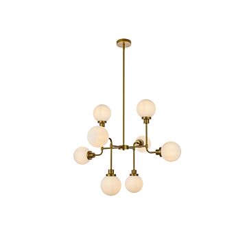 Hanson 8-Light Pendant in Brass