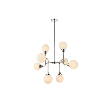 Hanson 8-Light Pendant in Polished Nickel