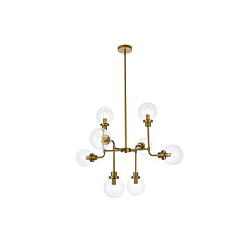 Hanson 8-Light Pendant in Brass