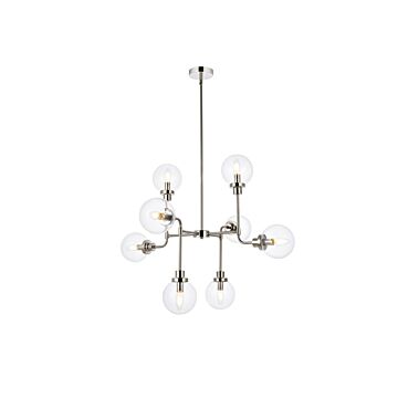 Hanson 8-Light Pendant in Polished Nickel