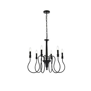 Flynx 6-Light Pendant in Black