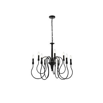 Flynx 9-Light Pendant in Black