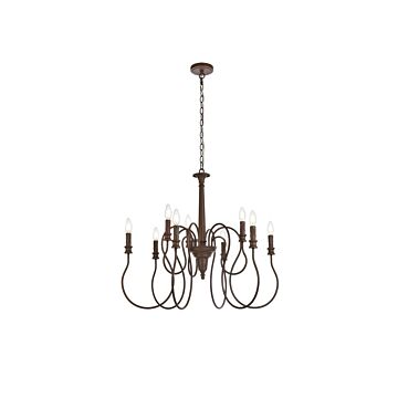 Flynx 9-Light Pendant in Weathered Oak