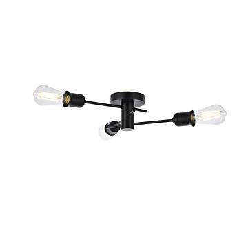 Xavier 3-Light Flush Mount in Black