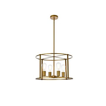 Agnys 4-Light Pendant in Brass