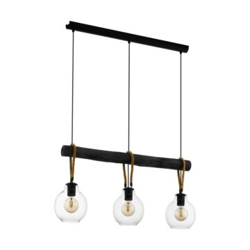 Roding Three Light Pendant in Structured Black by Eglo USA