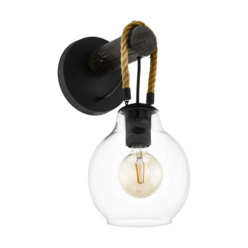 Roding One Light Wall Sconce in Structured Black by Eglo USA