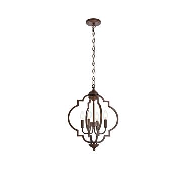Sandara 4-Light Pendant in Weathered Oak
