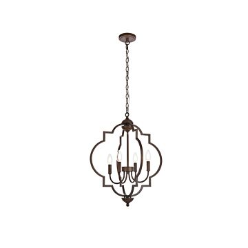 Sandara 4-Light Pendant in Weathered Oak
