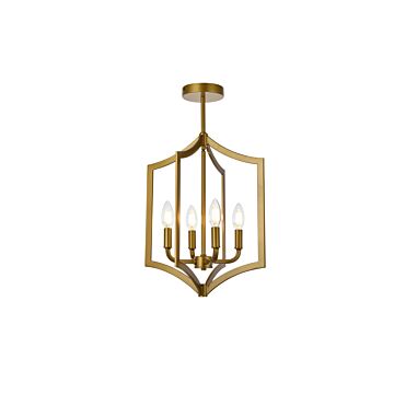 Kiera 4-Light Pendant in Brass