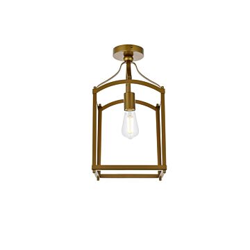 Janet 1-Light Flush Mount in Brass