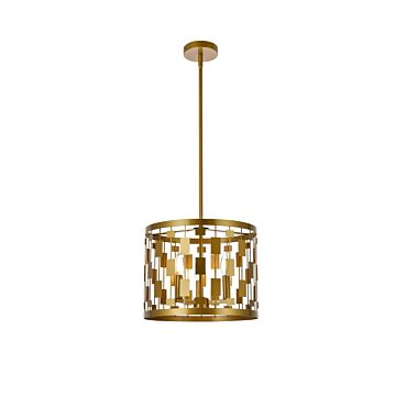Levante 3-Light Pendant in Brass