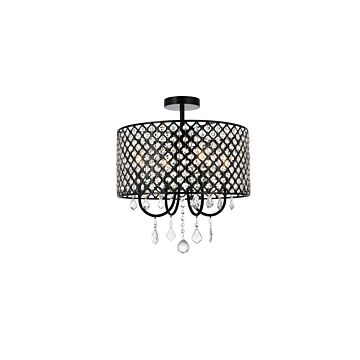 Elise 4-Light Flush Mount in black