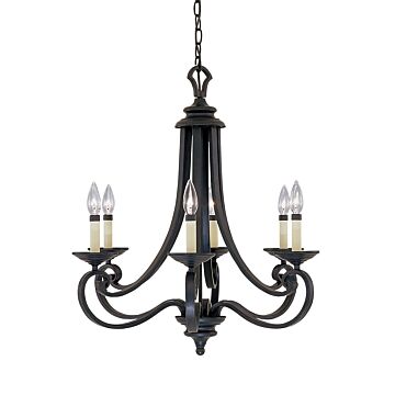 Barcelona 6-Light Chandelier in Natural Iron