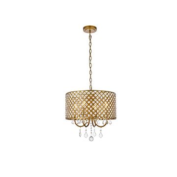Elise 4-Light Pendant in brass