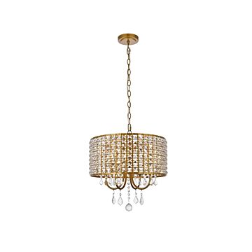 Elise 4-Light Pendant in brass