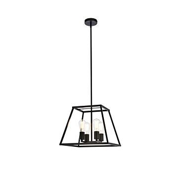 Declan 4-Light Pendant in Black