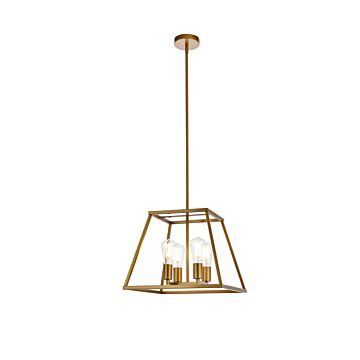 Declan 4-Light Pendant in Brass