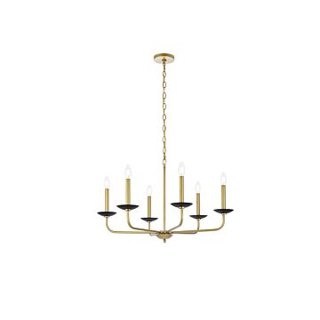 Cohen 6-Light Pendant in Black And Brass