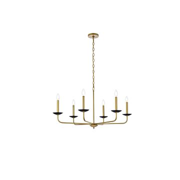 Cohen 6-Light Pendant in Black And Brass