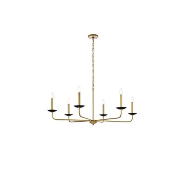 Cohen 6-Light Pendant in Black And Brass