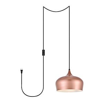 Nora 1-Light Plug in Pendant in Honey Gold