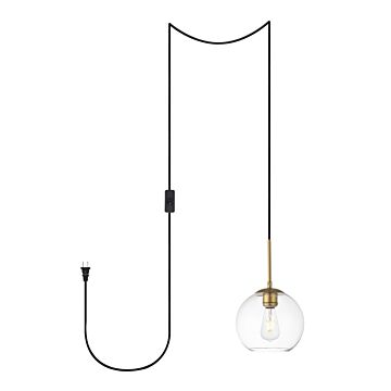 Baxter 1-Light Plug in Pendant in Brass