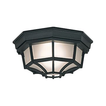 Builder Cast Aluminum 1-Light Flushmount in Black