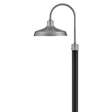 Forge 1-Light Large Post Top or Pier Mount Lantern in Antique Brushed Aluminum