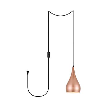 Nora 1-Light Plug in Pendant in Honey Gold