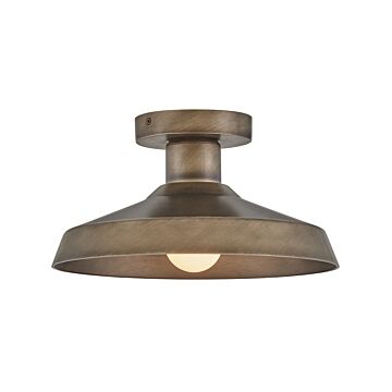 Forge 1-Light Medium Flush Mount Ceiling Light in Burnished Bronze