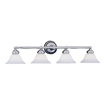 Opal Essence 4-Light Bathroom Vanity Light Bar in Chrome