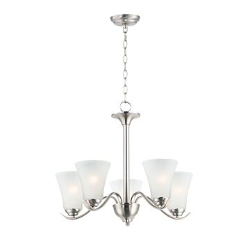 Vital Five Light Chandelier in Satin Nickel by Maxim