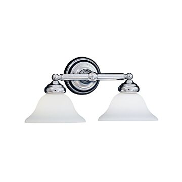 Opal Essence 2-Light Bathroom Vanity Light Bar in Chrome