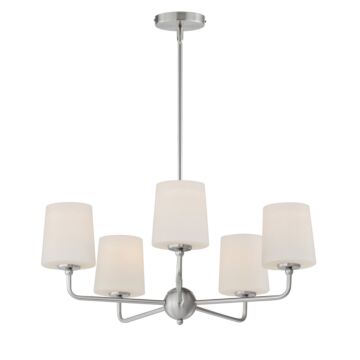 Bristol Five Light Chandelier in Satin Nickel by Maxim