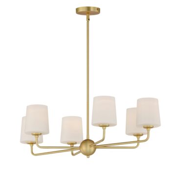 Bristol Six Light Chandelier in Satin Brass by Maxim