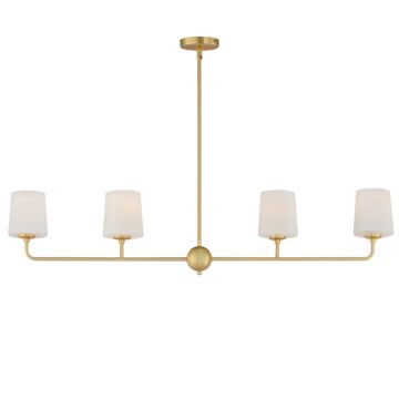 Bristol Four Light Linear Chandelier in Satin Brass by Maxim