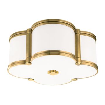 Chandler Two Light Flush Mount in Aged Brass by Hudson Valley