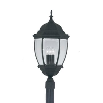 Tiverton 3-Light Post Lantern in Black