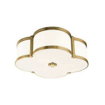 Chandler Three Light Flush Mount in Aged Brass by Hudson Valley