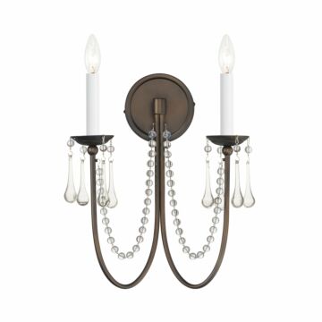 Plumette Two Light Wall Sconce in Chestnut Bronze by Maxim