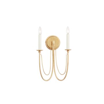 Plumette Two Light Wall Sconce in Gold Leaf by Maxim
