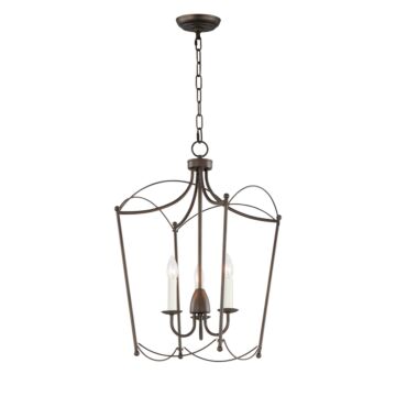 Plumette Three Light Pendant in Chestnut Bronze by Maxim